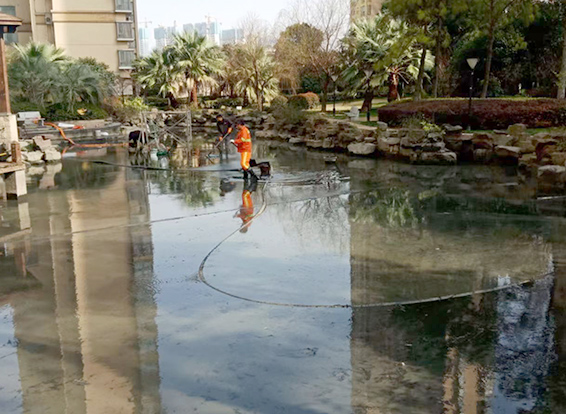 大安镇景观池淤泥清理